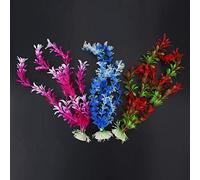 Qukaim Fish Tank Plastic Water Plant 6pcs Plastic Multicolor Simulation Water Plant Set, High Simulation Aquatic Plant Decoration for Fish Tank and Aquarium, Easy to Clean