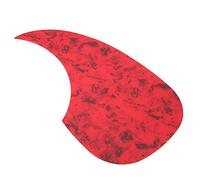 Qukaim Folk Guitar Pickguard Replacement Acoustic Guitar Pickguard, 2Pcs Folk Anti-Scratch Guard Plate Replacement, 3841in Celluloid, Red Tortoise Water Drop Shape, Adhesive Scratch Plate