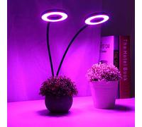 Qukaim Grow Lampwith Clip 18W 2 Head Timing USB LED Grow Light, Indoor Vegetable er Plant Lamp with Clip Base, Adjustable Brightn, Energy Efficient, 1.5m Cable