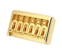 Qukaim Guitar Bridge Saddle Hardtail Guitar Bridge, Fixed Saddle with U Shaped String Spacing Roller, 76 mm for Electric Guitars, Goldge Boxes for Musical Instruments