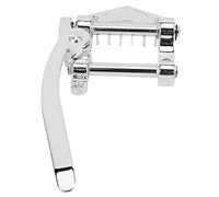 Qukaim Guitar Bridge Tailpiece Chrome for Archtop Jazz Hollow Musical Instrument, Tailpiece Accories for Jazz Guitar, Metal Construction, 6.5 x 2.5 in