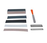 Qukaim Guitar Fretboard Guard Guitar Luthier Tool Set, 2 Fretboard Guards, 1 Fret Leveling Beam, 1 File, 4 Sandpapers for Guitar Repair and Maintenance