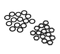 Qukaim Guitar Jack Washer Guitar Nut Washer Kit, M9 Female Thread, Black Instrument Socket Connector Fasteners for Electric Guitar and Bass