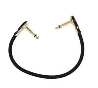 Qukaim Guitar Pedal Instrument Cable Electric Guitar Effect Pedal Cable, Flat Patch Power Supply Instrument Accories, 30 cm / 11.8 in, Gold, Ideal for Guitar Effects Pedals