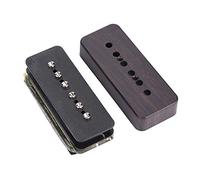 Qukaim Guitar Pickup 1 Set 2 Pcs Neck Bridge Soap Bar Pickup Alnico V Magnet for Guitar, Rosewood Color, Compatible with Electric Guitars and Soundhole Installations