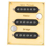 Qukaim Guitar Pickup Set, Black Noisel 6 Sound Hole Electric Guitar Single Coil Pickup Set, Compatible with Electric Guitars, Sound Output