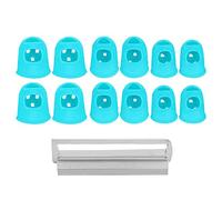 Qukaim Guitar Sliding Bar Guitar Sliding Bar Zinc Alloy Grooves Round Tip, 12 Silicone Finger Protectors for Ukulele, Sliding Bar Replacement, Musical Instrument Accories, Green