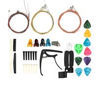Qukaim Guitar Tool Changing Kit Guitar Accories Kit, Guitar Tool Changing Kit Including Strings, Capo, Celluloid Pick, Clip, Upper and Lower Nut, ential for Acoustic Guitar Maintenance