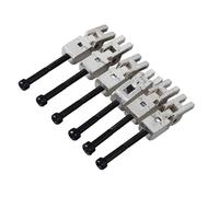 Qukaim Guitar Tremolo Bridge Saddles Electric Guitar Bridge Saddle Replacement, 6 Pcs Double Locking Tremolo Metal Roller Screw Saddle, Silver, Compatible with Various Guitar Models