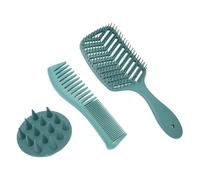 Qukaim Hair Brush Comb Set Wooden Massage Comb, Wide Tooth Meridian Scraping Comb, Fish Shaped Design, Hair Brush for Scalp Massage and Detangling, 20 cm Long