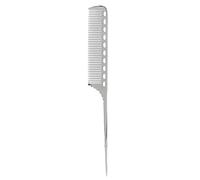 Qukaim Hair Comb Salon Rat Tail Hair Comb, Professional Barber Aluminum Metal Styling Comb for Men and Women, Silver