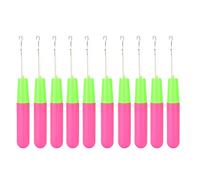 Qukaim Hair Crochet Hook Hair Extensions Loop Needle Set, 5 Pcs Wooden Threader, 10 Pcs Crochet Braid Needles, Dreadlock Needle, Hair Extension Pulling Hook Tool, For Hair Styling