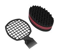 Qukaim Hair Twist Curl Comb Pocket Beard Comb Set, Zinc Alloy Skull Pattern Hair Styling Tool with Afro Twist Comb Sponge, Portable Hair Comb for Mustache Shaping, Black