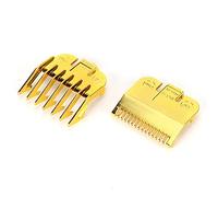Qukaim Haircut Accory Vintage Oil Head Hair Clipper Limit Comb, Positioning Tooth Electroplating Guide Comb for Haircut Accory, Gold