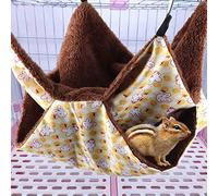 Qukaim Hamster Wooden Hideout with Door, 60 cm, Double Layer Bridge Ladder Toy, Pet Hammock for Small Animals, Rat, Guinea Pig, Chinchilla, Squirrel, Chew Toy