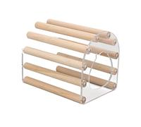 Qukaim Hamster Wooden House, Transparent Acrylic Hamster Hideout Sleeping Hut for Golden Bears, Wood Hamster Hut, Hamster Cage Toy, 25 x 20 x 15 cm
