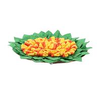 Qukaim Hamster Wooden Platform, Safe Rectangle Wood Stand for Hamsters, Rabbits, 20 cm, Pet Snuffle Pad Nose Training Mat for Dogs and Bunnies, Yellow, Interactive Feeding Mat