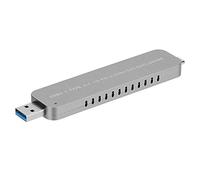 Qukaim Hard Disk Box USB3.1 Type-A+Type-C 2-in-1 NVME SSD Enclosure, External Hard Disk Box for SSD Drives, Portable Case Compatible with USB3.1, Lightweight Design