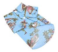 Qukaim Hawaiian Print Dog Shirt Pet Hawaiian Shirt, Cool Breathable Hawaiian Print Dog T-Shirt, Summer Camp Vest for Dogs and Cats, Various, Lightweight, Beach Style