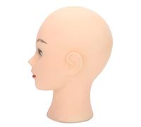 Qukaim Head Model Bald Mannequin Head, PVC Hairdresser Training Head for Wigs, Hats, Glasses Display, Cosmetology Practice, Sky Blue