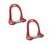 Qukaim Horse Riding Stirrup, Stainl Steel Non-Slip Pad, Equestrian Aluminum Saddle with Red Painting, Lightweight, 12 cm, Suitable for Various Riding Styles