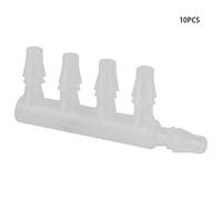 Qukaim Hose Connector 10PCS Plastic Transparent Aquarium Air Pump Five Way Hose Connector, Fish Tank Accessories, Durable and Reliable