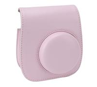 Qukaim Instant Camera Bag, PU Leather Protective Case with Adjustable Strap, Portable Travel Case for Instant Film Cameras, Pink, Ideal for Traveling and Camping