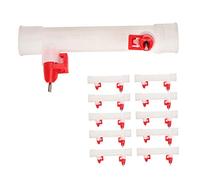 Qukaim Lamb Nipple Teat Feeder with Silicone Feeding Tube, Goat and Sheep Teat Feeder for Poultry, 11 Pcs Duck Automatic Double Nipple Drinker with Steel Ball Valve, Large Space Vegetable Holder