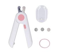 Qukaim LED Pet Nail Clippers Pet Nail Clippers, Multifunction Safety Sharp Stainless Steel Blade, Hidden File, LED Light, Pet Claw Trimmer, Pink