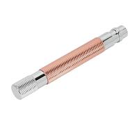 Qukaim Long Handle Safety Razor Safety Razor Handle, Anti-Slip Washable Reusable Metal Hand Shaver Handle for Men, Long Handle Design, Copper Finish, Shaver Accessories