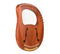 Qukaim lyre16string 16-String Wooden Lyre Harp, Solid Wood String Instrument with Metal Strings, Carry Bag, Tuning Wrench, Cleaning Cloth, Spare Strings, Music Book