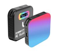 Qukaim Magnetic Pocket RGB Video Light, 2500K-9000K Dimmable Fill Light with 20 Effects, Clip & Cold Shoe Adapter for DSLR, Computer, Tablet, Mobile Phone