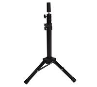 Qukaim Mannequin Head Stand 11.8 Inch Canvas Block Wig Head with Tripod, Hairdressing Training Tool, Includes 5 Dreadlocks Hair Rings and Alloy Braiding Coils, Black Mannequin Head Stand