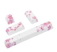 Qukaim Mechanical Keycap DIY Sakura Pattern Keycaps, 4 Pcs Set, Mechanical Keyboard Keycaps for Space Key, ESC Key, Enter Key, Numpad Enter Key Cap, Compatible with Most Mechanical Keyboards