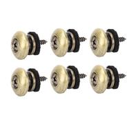 Qukaim Metal Guitar Strap Locks Guitar Strap Button, 6 Pcs Metal Guitar Strap Locks, Smoothly Iron Guitar Strap End Pins for Acoustic and Classical Guitars, Easy Installation, Bronze