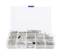 Qukaim Metal Screw Spring Set Electric Guitar Screw Kit, Nut Washer Assortment Set, Metal Screws and Spring Strap Snaps, M9 Female Thread, Gun Black, Repair Fasteners for Electric Guitar and Bass