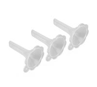 Qukaim Mini Plastic Funnels 20Pcs Mini Clear Funnels, Small Plastic Funnel Set for Miniature Bottles, Lab Bottles, Essential Oils, Perfumes, Spices, 3.5 cm Diameter