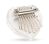 Qukaim Mini Thumb Piano 8 Keys, Portable Acrylic Musical Instrument, Oval Crystal Decoration Gift, Heart-Shaped Design, for Beginners and Kids