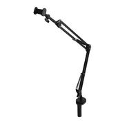 Qukaim Mobile Phone Lazy Holder Bracket, Alloy Steel Adjustable Heavy Duty Phone Holder for Desktop Livestreaming, Black, Smartphone Mount Lazy Bracket