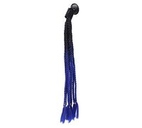 Qukaim Motorcycle Helmet Pigtail Decoration Motorcycle Helmet Pigtails, Punk Style Suction Cup Helmet Ponytail Braids, Fluffy Synthetic Cosplay Wig in Black and Royal Blue