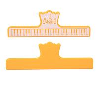 Qukaim Music Page Holder 2Pcs Musical Book Note Clip, Plastic Page Holder Music Bookmark Clip, Yellow/Black Music Note Clip for Musical Instrument Performance Accories