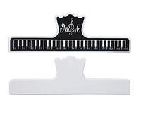 Qukaim Musical Book Note Clip Musical Book Note Clip, 2 Pcs Plastic Page Holder, Music Page Holder for Instrument Performance, Yellow and Black