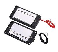 Qukaim Neck Humbucker Bridge & Neck Chrome Humbucker Pickup Set, Includes Mounting Screws, Compatible with LP Guitars, Neck Bridge Pickup for Enhanced Sound Quality