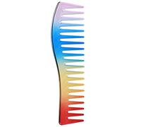 Qukaim No Handle Detangler Comb Wide Tooth Comb No Handle, Large Hair Detangling Comb for Men and Women, Iridescent Salon Styling Comb, Ideal for Wet and Dry Hair, 22 cm Long