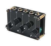 Qukaim o Mixer 4 Input 1 Output Mini Sound Board Console, Portable Passive Stereo o Mixer, 4 Channel o Mixer, Ideal for Music Mixing and Recording