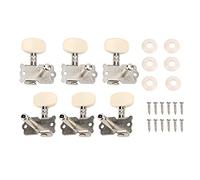 Qukaim Open？ Gear Guitar Tuner Guitar String Button, 6PCS Steel Column Tuning Pegs, Single Hole Square Head for Acoustic Guitar, Open Gear Machine Head