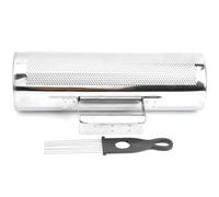 Qukaim Orff Percussion Instrument Guiro Shaker Aluminum Orff Percussion Instrument with Scraper, 4 x 12 in, Music Teaching Aids, Metal Guiro Shaker