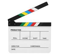 Qukaim Organic Acrylic Clapperboard, 30 x 25 cm, Colorful Stripe White Board for Movie Film Director Action Clap, Photography Tool, PAV1CWE3
