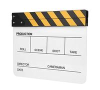 Qukaim Organic Acrylic Clapperboard, 30 x 25 cm, Movie Film Director Action Clap Photography Tool, Colorful Stripe White Board (PAV1CWE3) and Yellow Stripe White Board (PAV1YWE3)