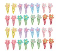 Qukaim Pet Flower Hair Clips 32pcs Plastic Pet Flower Hair Clips, Stylish Dog Hairpins, Grooming Accessories for Daily Wear, Wedding, Traveling, Multicolor